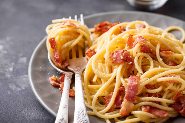 istock Pasta Carbonara with bacon and parmesan 1047768358