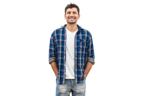 istock The handsome man standing on the white background 1047769350
