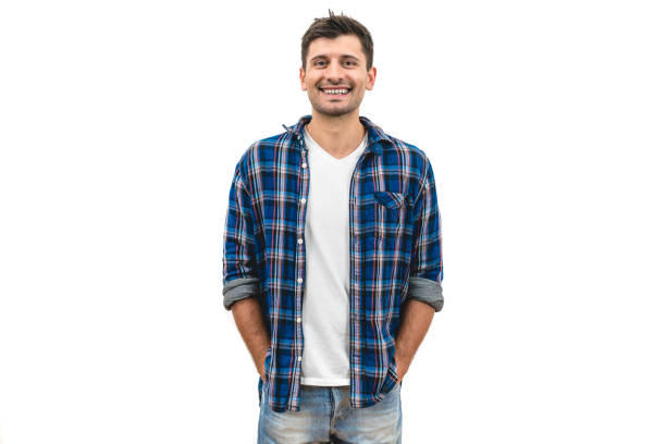 istock The handsome man standing on the white background 1047769356