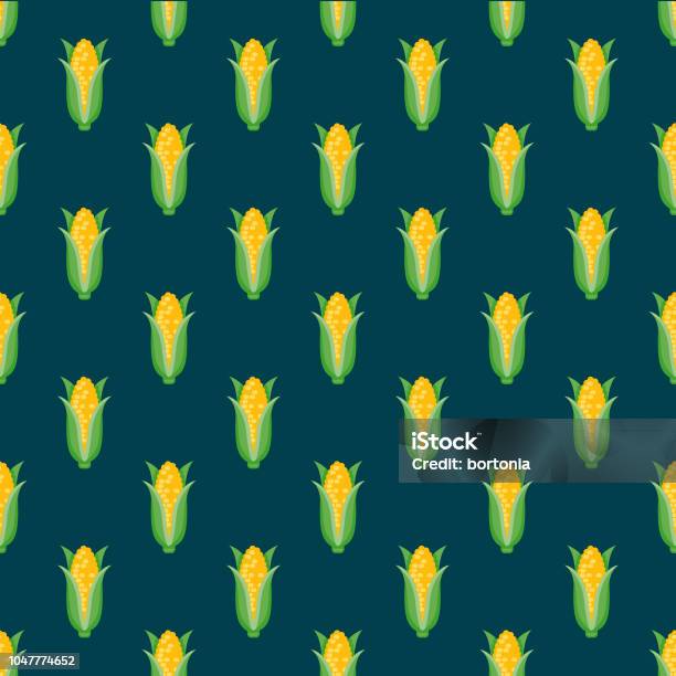 Corn Vegetables Seamless Pattern Stock Illustration - Download Image ...