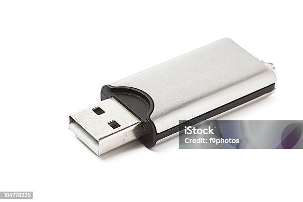 Unidad Flash Usb Aislada Foto de stock y más banco de imágenes de Aluminio - Aluminio, Cable USB, Color - Tipo de imagen