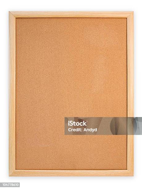 Cork Bulletin Board On A White Background Stock Photo - Download Image Now - Border - Frame, Bulletin Board, Business