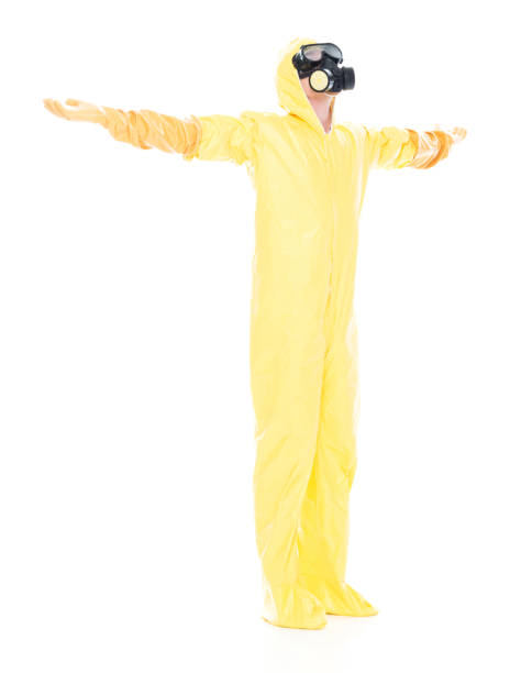 istock Man in protective clothing with arms outstretched 1047791592