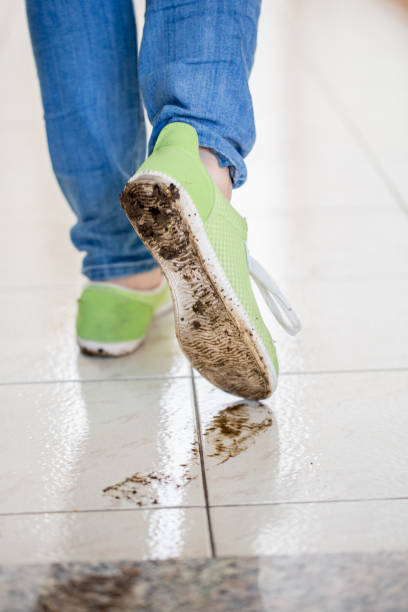 Walking on Clean Floor With Dirty Shoes