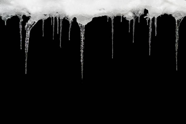 istock Icicle, isolated on a black background, template for design 1047794824