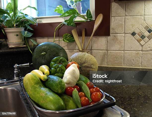 Fresh From The Garden Stock Photo - Download Image Now - Cantaloupe, Washing, Bell Pepper