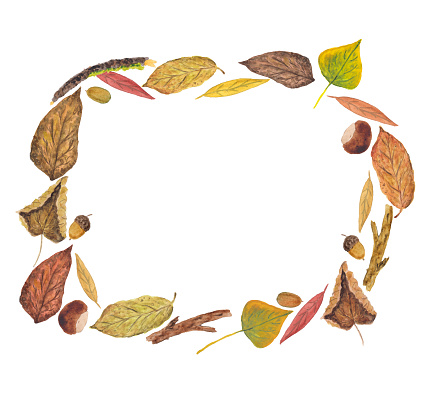 Atum Retangular Autumn Rectangular Frame Stock Illustration - Download Image Now ...