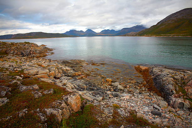 Lofoten, Norway: -Seen from Litlandstabben, a hill of the small fishing village Å in Lofoten, Norway