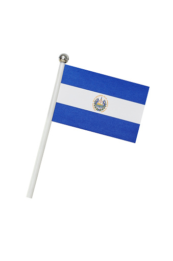 Flag of El Salvador isolated on white background