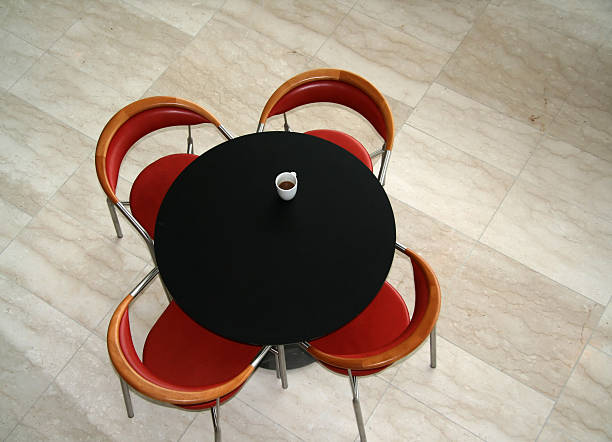 istock Design table and chairs with a cup of coffee 104780471