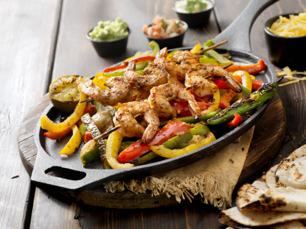 istock Grilled Shrimp Fajita Platter 1047805384