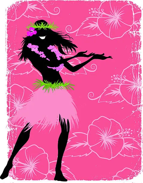 Vector illustration of Hula Girl