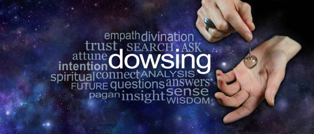 istock Dowsing with a crystal pendulum word cloud banner 1047813350