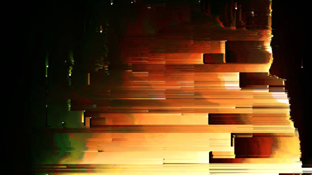 istock Design of abstract digital pixel noise glitch, rows, error video damage, 3d render background, computer generated 1047820916