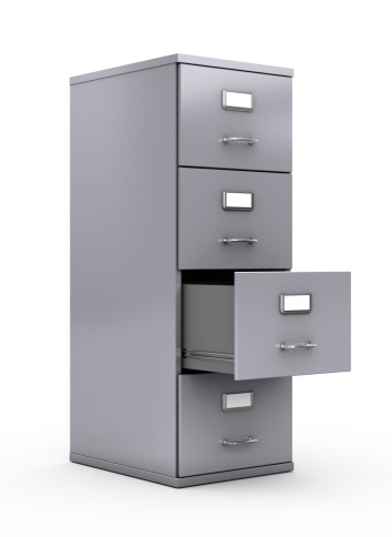 Filing cabinet isolated on white background