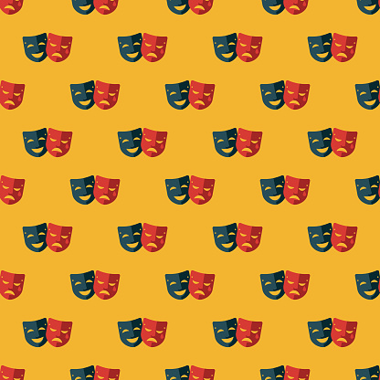 A seamless pattern created from a single flat design icon, which can be tiled on all sides. File is built in the CMYK color space for optimal printing and can easily be converted to RGB. No gradients or transparencies used, the shapes have been placed into a clipping mask.