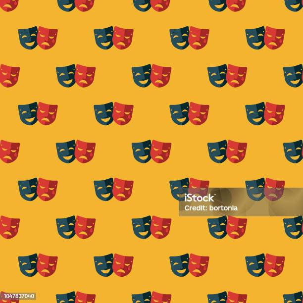 Italian Theatre Seamless Pattern Stock Illustration - Download Image Now - Pattern, Theatrical Performance, Stage Theater