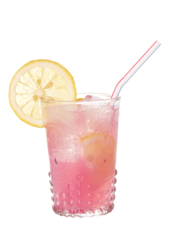 Pink lemonade in an antique style glass