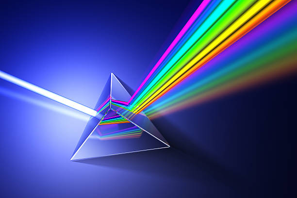 dispersión de luz de la ilustración. - prism spectrum laser rainbow fotografías e imágenes de stock