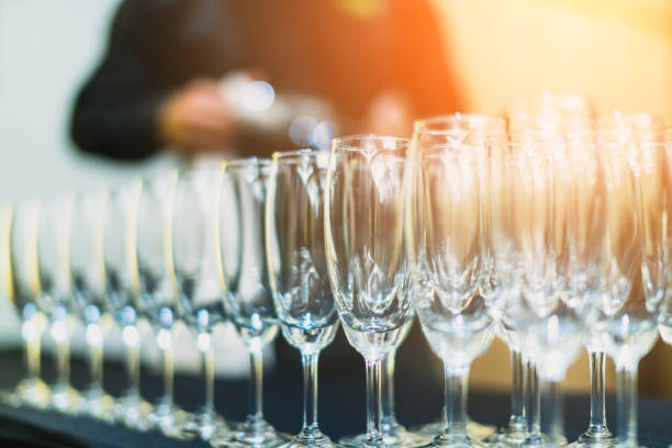 wedding celebrate event with tower stacking glasses