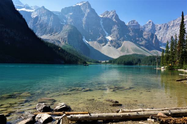 istock Moraine Lake's beach in the summer, Banff, Alberta, Canada 1047881174