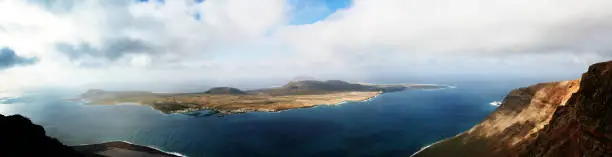 Scenic view of the island of La Graciosa, on the north side of the island of Lanzarote, Canary Islands