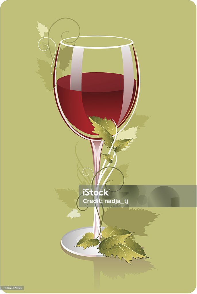 red wine glass vector illustration of a glass of red wine. Alcohol - Drink stock vector