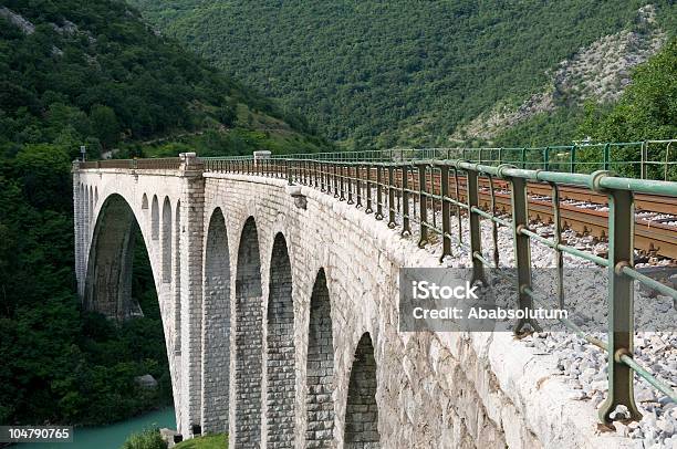 Railway Stone Bridge With Green Fence Stock Photo - Download Image Now - Arch - Architectural Feature, Architecture, Bridge - Built Structure