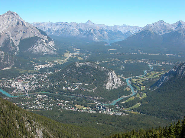 istock Banff and Bow River Valley From Sulphur Mountain, Alberta, Canada 104791083