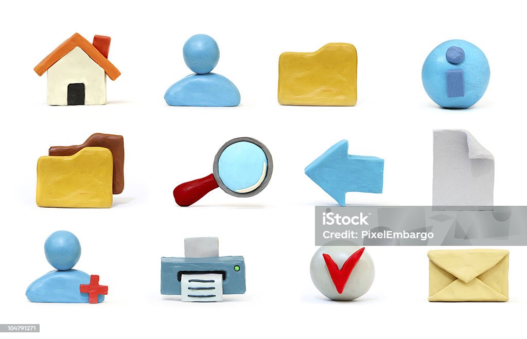 plasticine icona set - Foto stock royalty-free di Plastilina