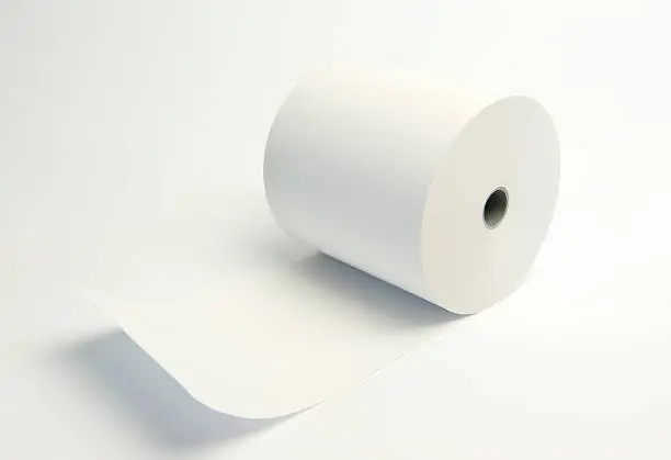 White Thermal Paper cashregister roll in a standard size for retails, tickets, parking etc.