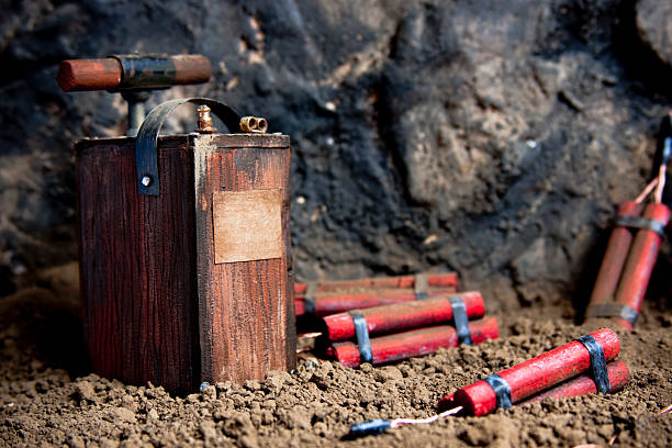 Dynamite_3 detonating fuse and dynamite on mine explosive stock pictures, royalty-free photos & images