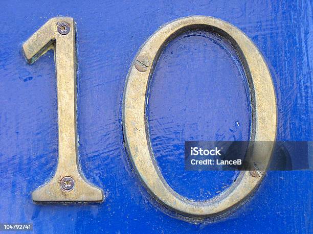 English Door Number Stock Photo - Download Image Now - Door, Number 10, Blue