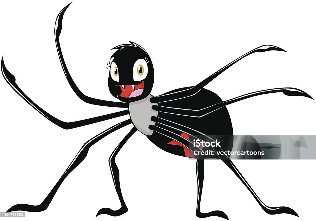 Heureuse femme Veuve noire - clipart vectoriel de Araignée libre de droits