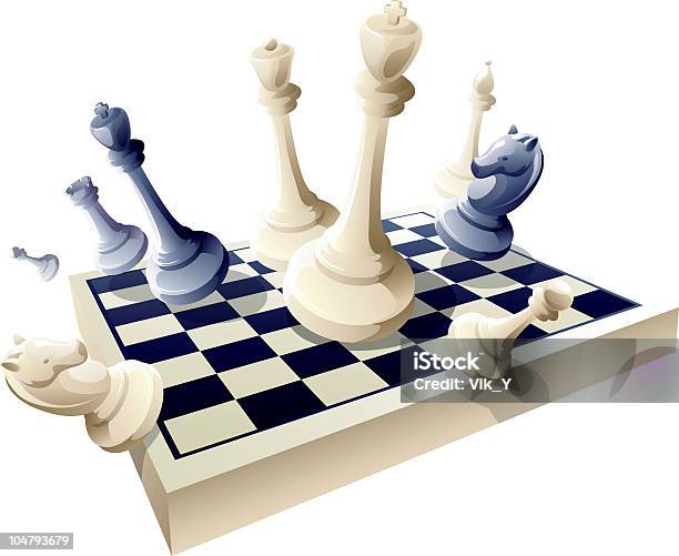 Jogo De Xadrez - Arte vetorial de stock e mais imagens de Cair - Cair, Torneio de xadrez, Xadrez