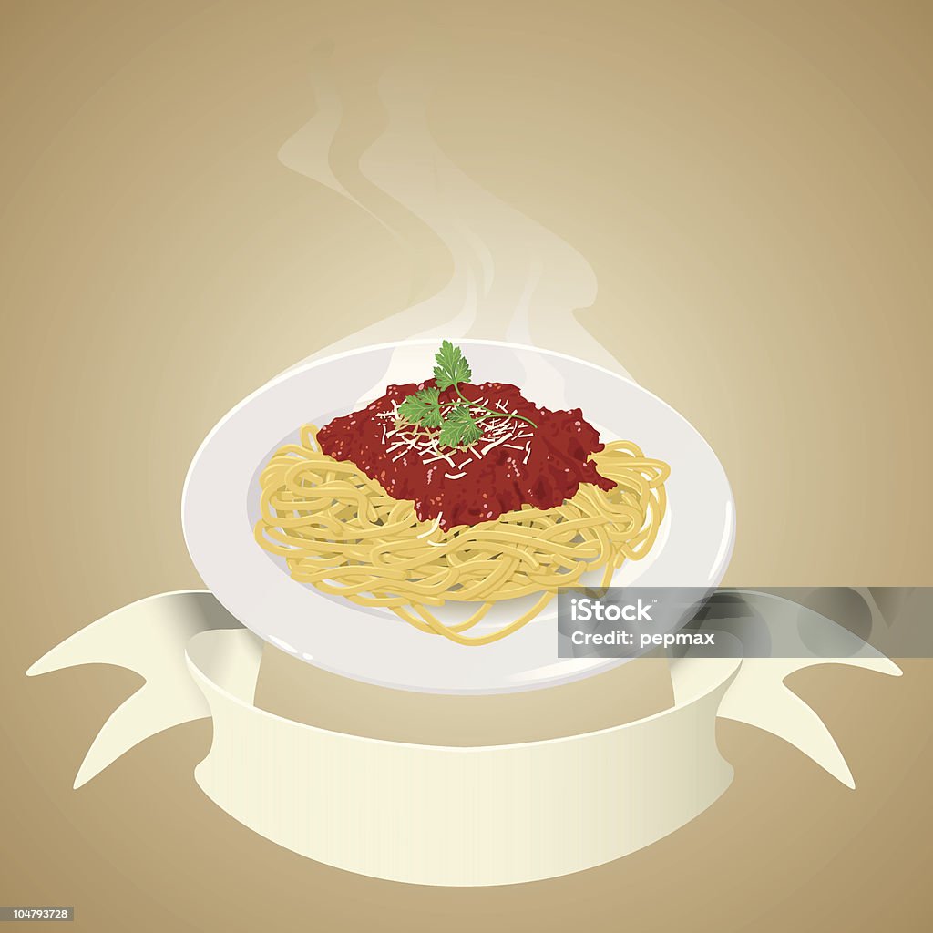 Spaghetti con banner - arte vectorial de Espagueti libre de derechos