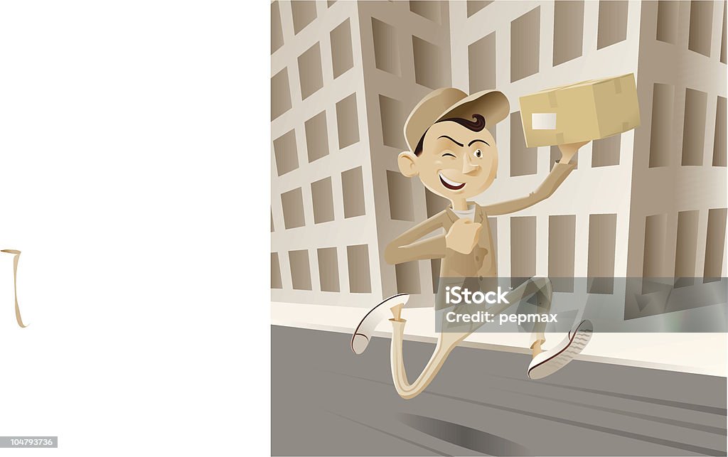 Mensajero niño corriendo - arte vectorial de Repartidor libre de derechos