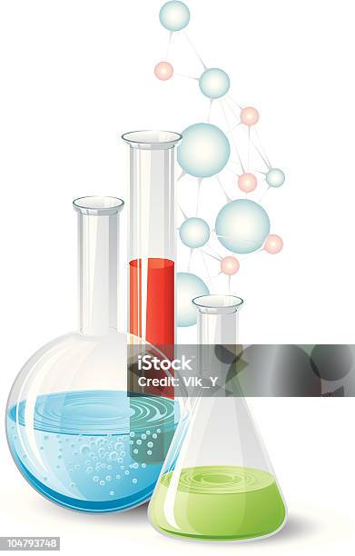 Chemie Science Stock Vektor Art und mehr Bilder von Abstrakt - Abstrakt, Atom, Becherglas