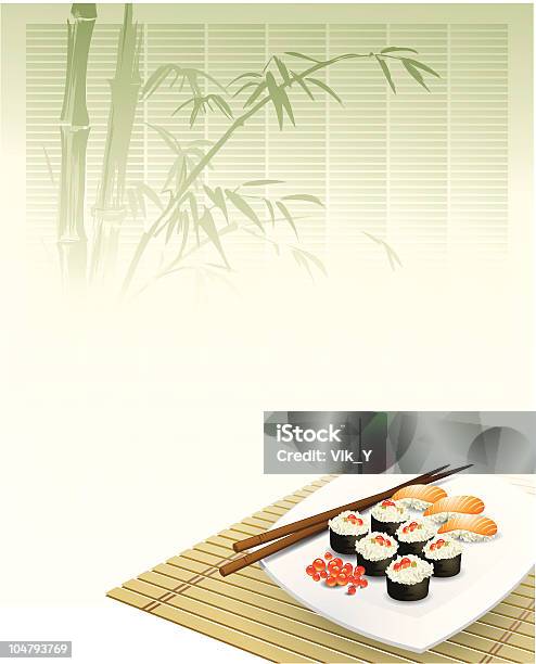 Menu Japonês - Arte vetorial de stock e mais imagens de Abstrato - Abstrato, Arroz - Alimento Básico, Caviar