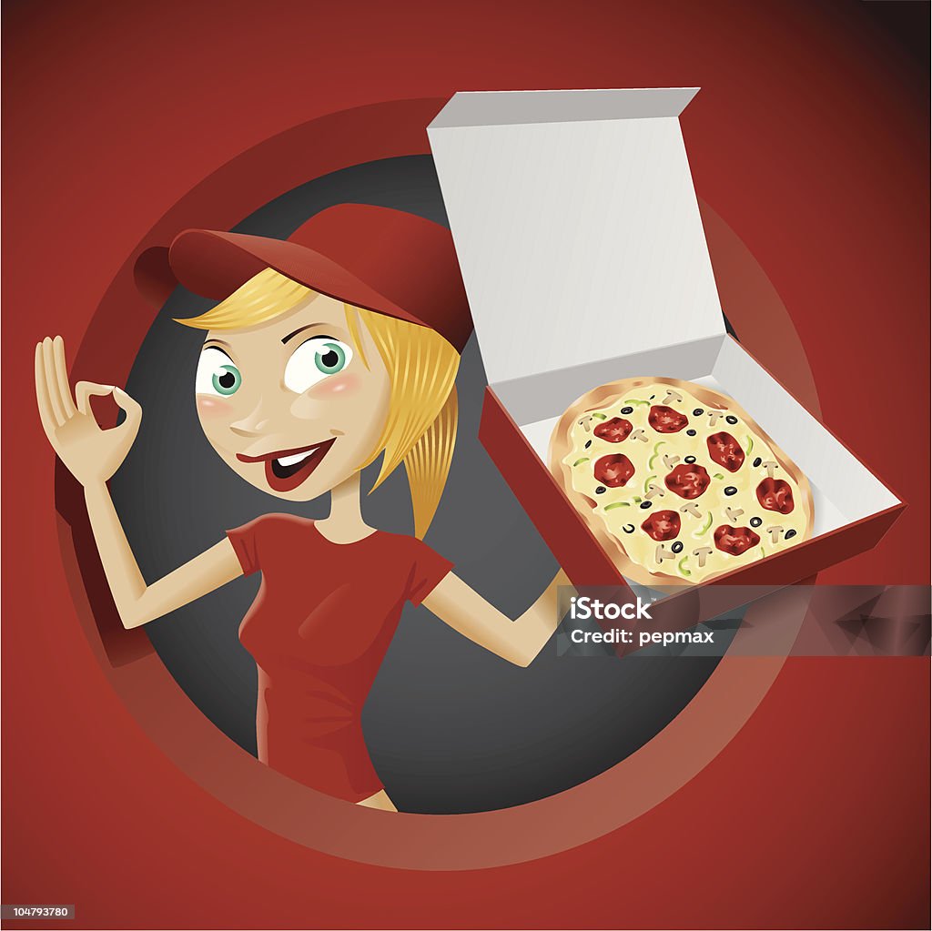 Chica de pizza - arte vectorial de Abierto libre de derechos