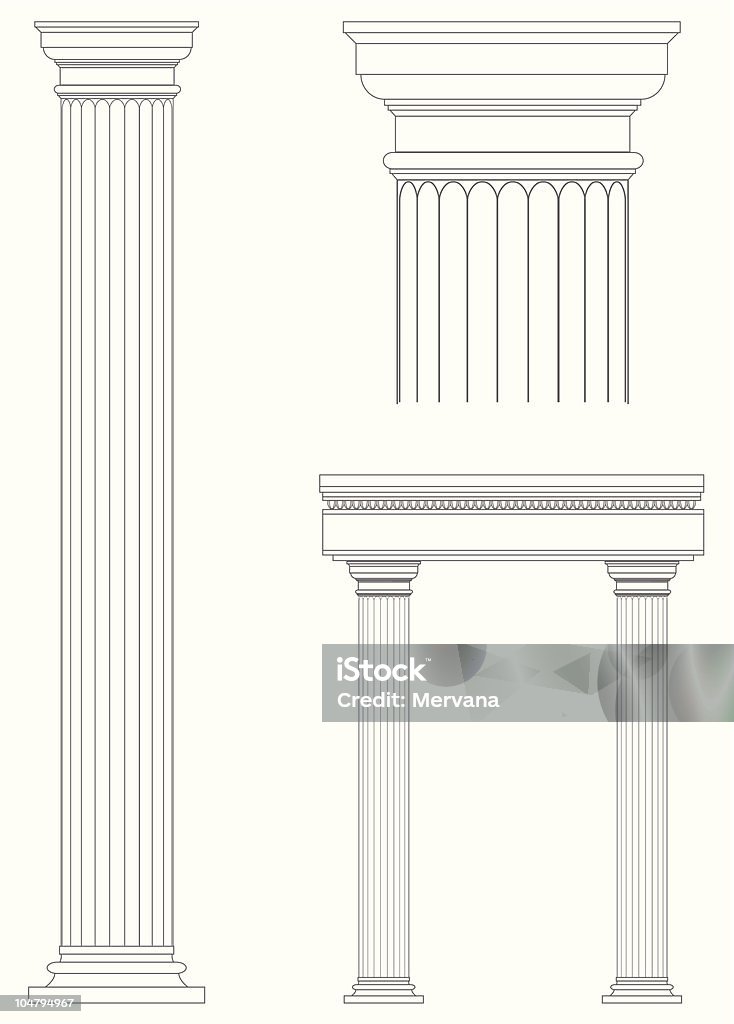 Architecture Columns Blueprint Design Stock Illustration - Download ...