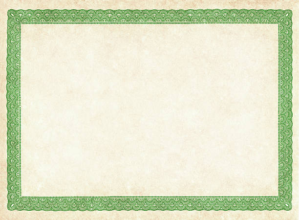 Blank certificate with green detailed borders