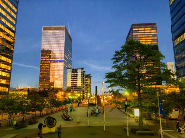 istock Golden blue cityscape 1047973524