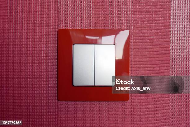 Outlet Red Button Red Switch Socket Outlet Plug Button Wall Stock Photo - Download Image ...
