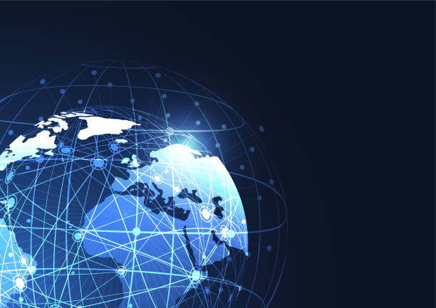 istock Global network connection. World map point and line composition concept of global business. Vector Illustration 1047995324