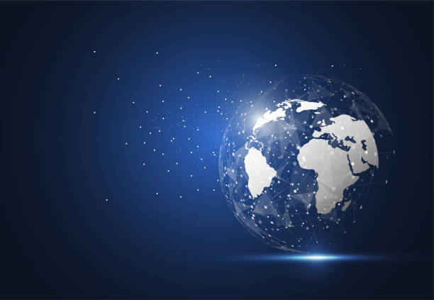 istock Global network connection. World map point and line composition concept of global business. Vector Illustration 1047995562