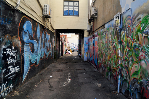 Small alley for people walking at Adelaide Street on May 28, 2016 in Perth, Australia
