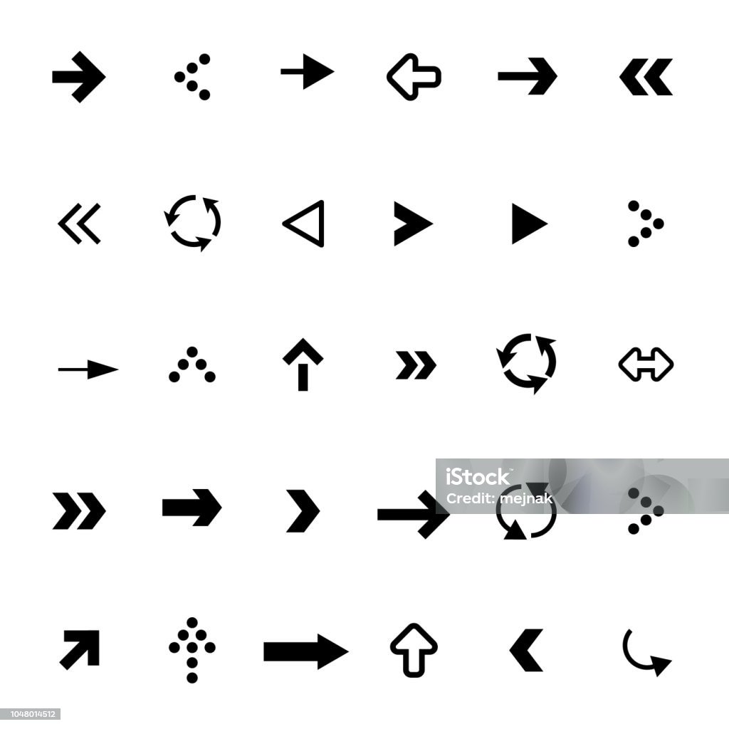 Flat Arrows Set Arrows Set Isolated on White Background. Vector Arrow Icons. Arrow Symbol stock vector