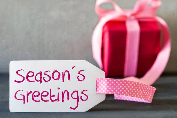 istock Pink Gift, Label, Text Seasons Greetings 1048022700
