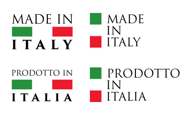 Simple Made in Italy / Prodotto in Italia (italian) label. Text with national colors arranged horizontal and vertical. Simple Made in Italy / Prodotto in Italia (italian) label. Text with national colors arranged horizontal and vertical. italie stock illustrations